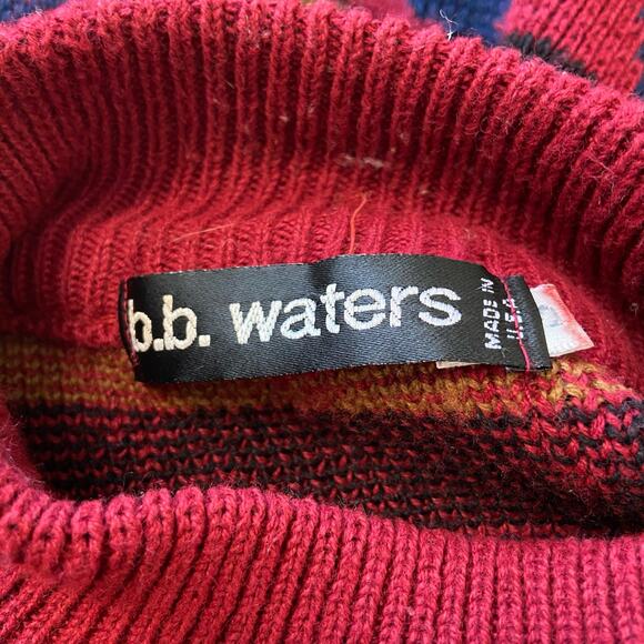 Vintage 90s Aztec Print Red Sweater - Picture 7 of 7